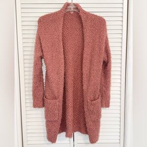 Love Tree Soft Pink Fuzzy Cardigan Sweater - L